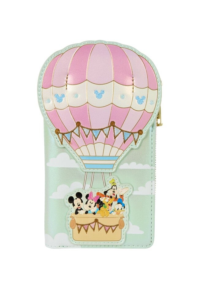 Loungefly x Disney Mickey & Friends Hot Air Balloon Flap Wallet, BLUE, hi-res image number 0