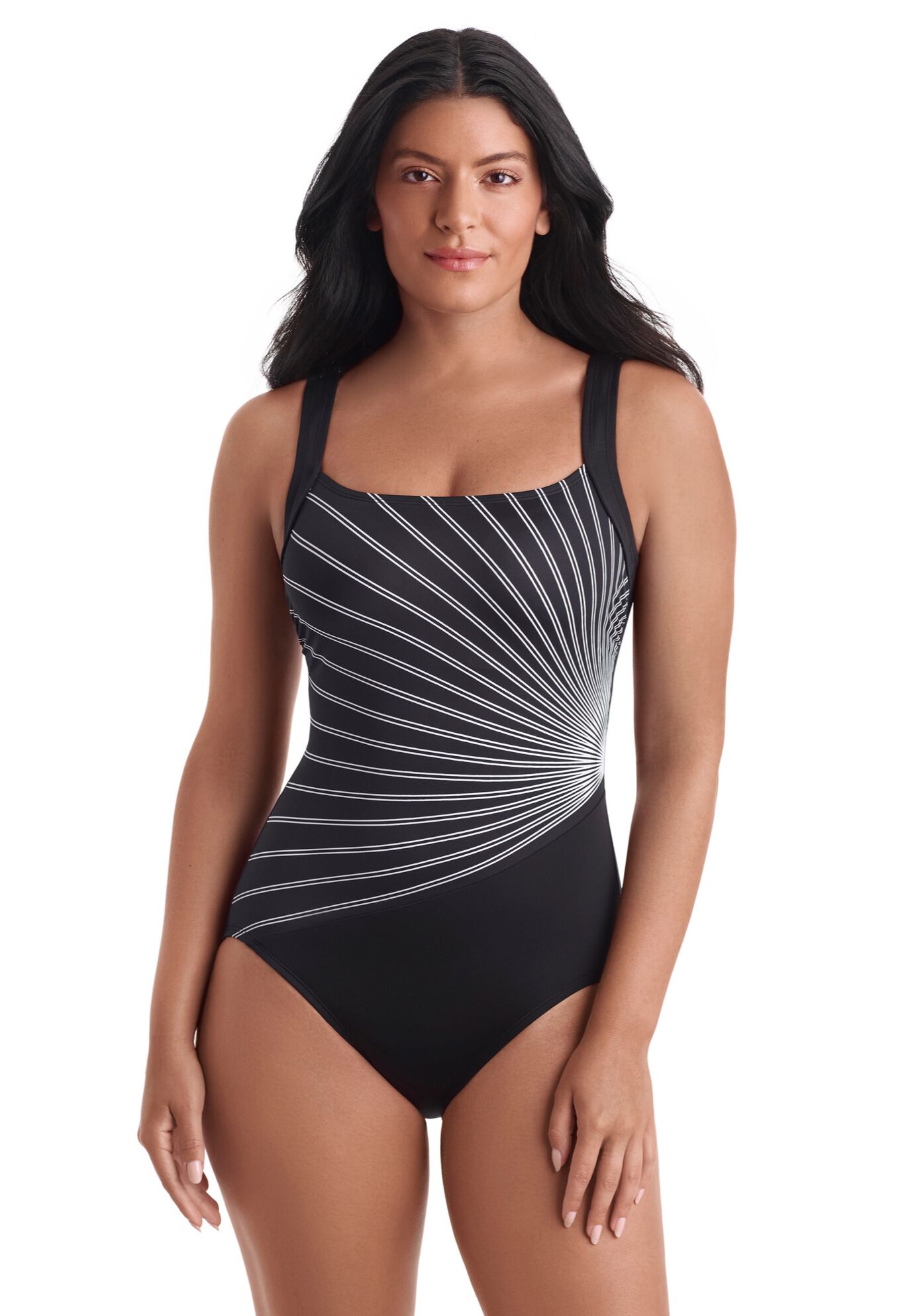 Squareneck Illusion Tank, OPTIC RAYS, on-hover image number 1