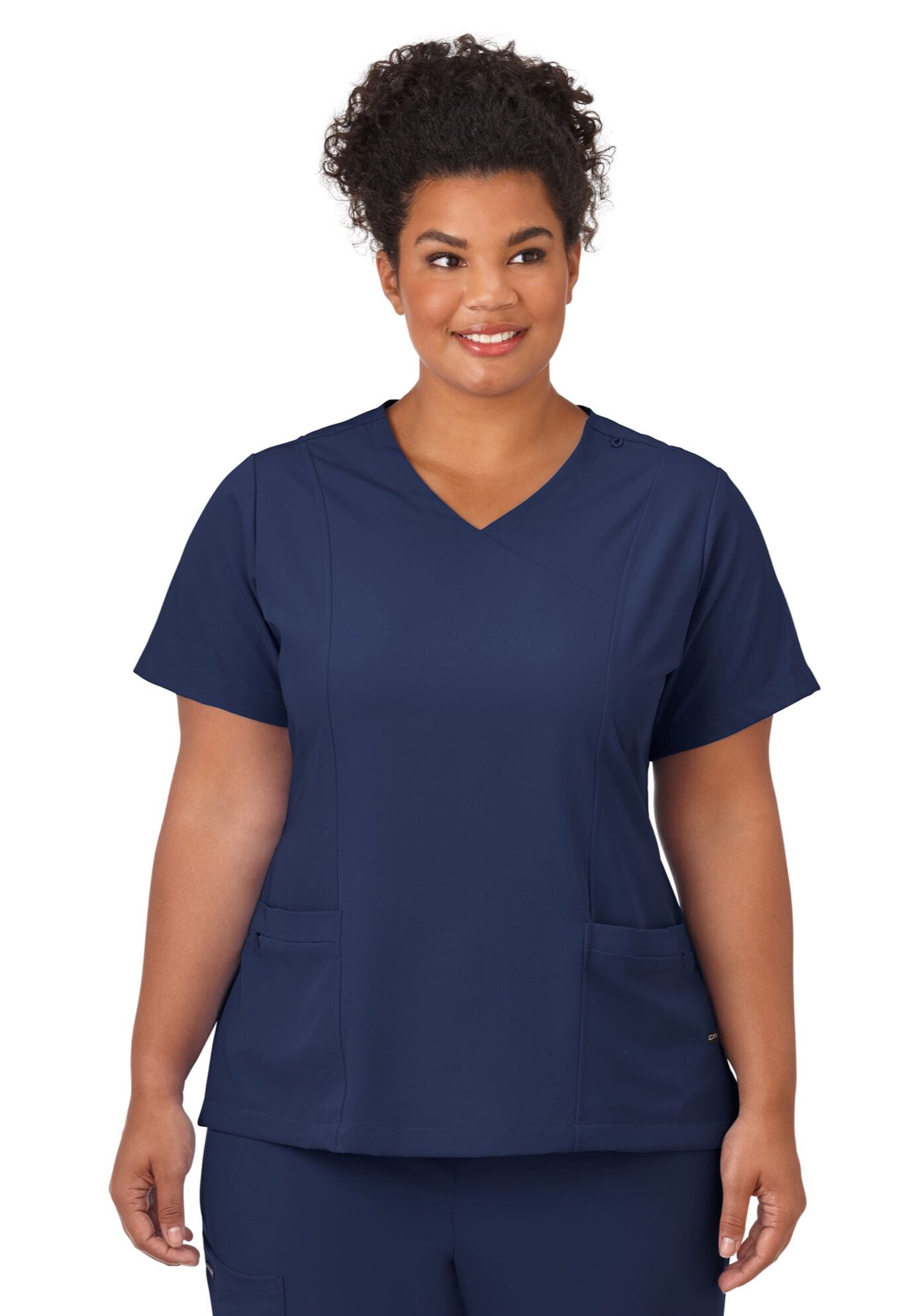 Jockey Scrubs Women&#39;s Mock Wrap Top, NEW NAVY, hi-res image number 0