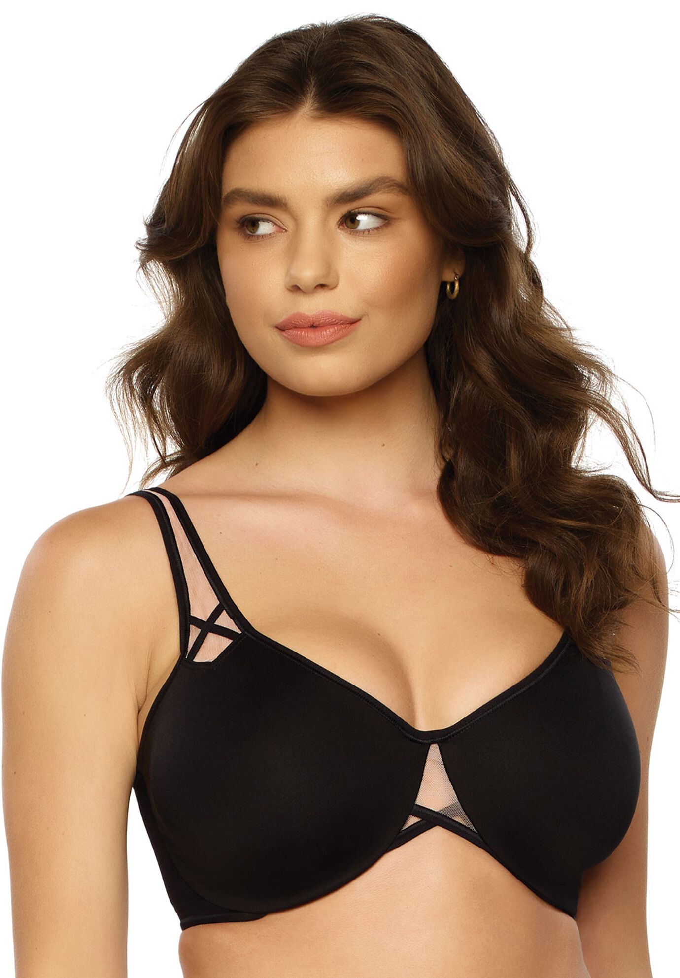 Amaranth Unlined Minimizer Bra, BLACK, hi-res image number 0
