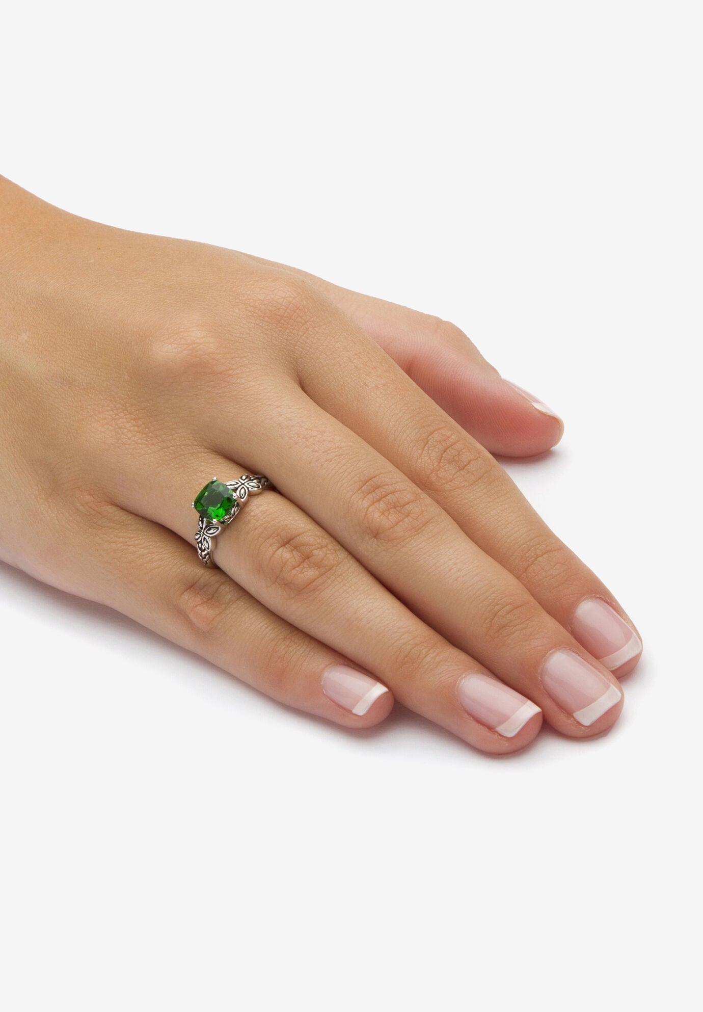 Cushion-Cut Birthstone Ring In Sterling Silver, , alternate image number 2