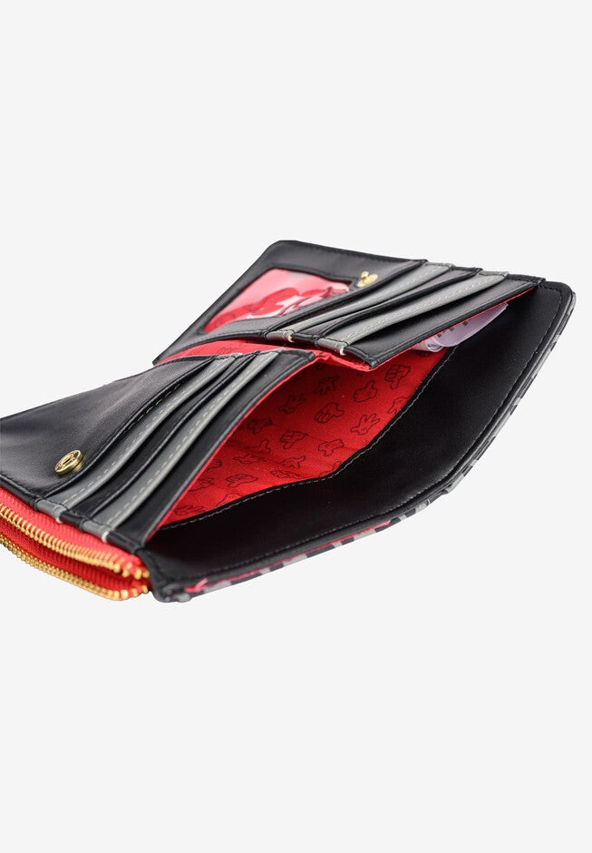 Loungefly X Disney Women'S Mickey Mouse Snap Flap Wallet Black Red Icons Wallet, , alternate image number 5