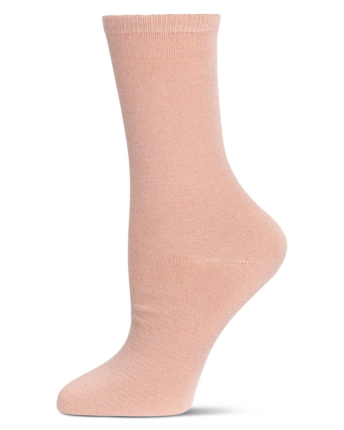 Women's Solid Soft Flat Knit Cashmere Blend Crew Sock, BLUSH, hi-res image number 0