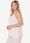 Marled Lace-Trim Sleep Tank, , alternate image number null