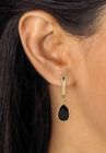 Pear-Shaped Black Onyx Drop Earrings, , alternate image number 2