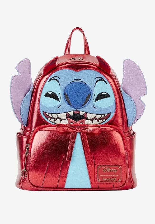 Loungefly X Disney Stitch Devil Cosplay Mini Backpack Handbag Purse Halloween Theme, RED, hi-res image number null