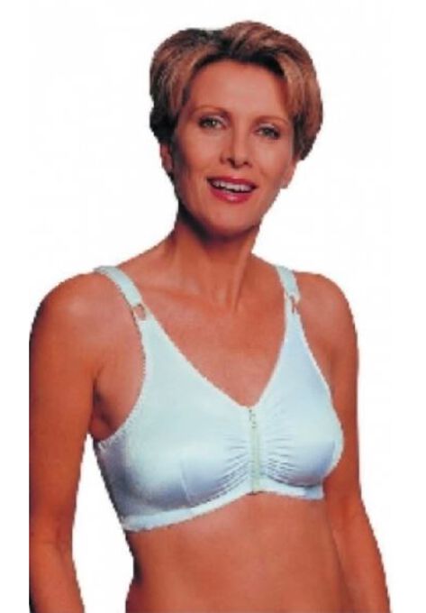 Zip-Front-Ease Bra, WHITE, hi-res image number null