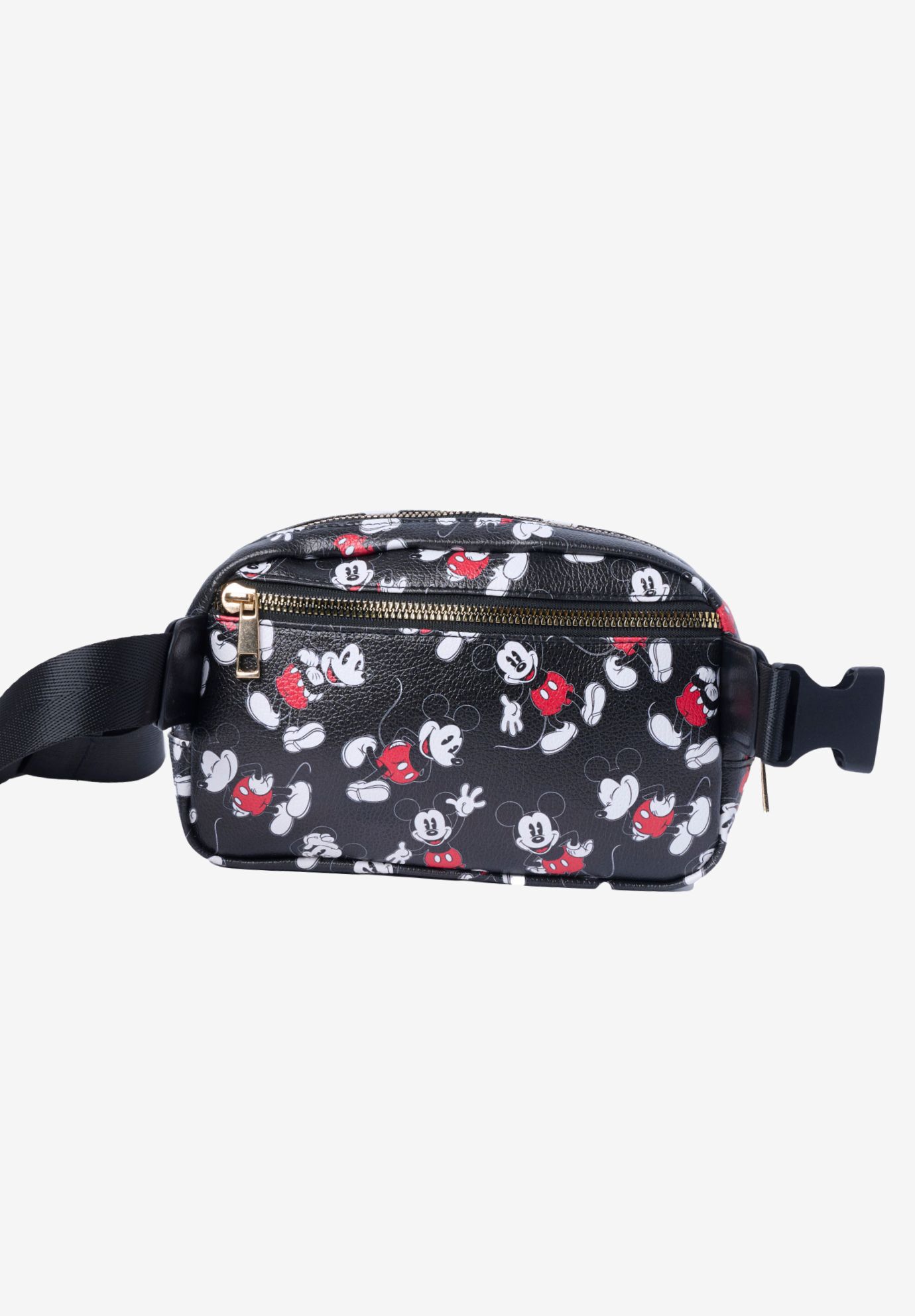 Disney Mickey Mouse Belt Bag Travel Fanny Pack Waist Bag Crossbody Zippered, BLACK, on-hover image number 1