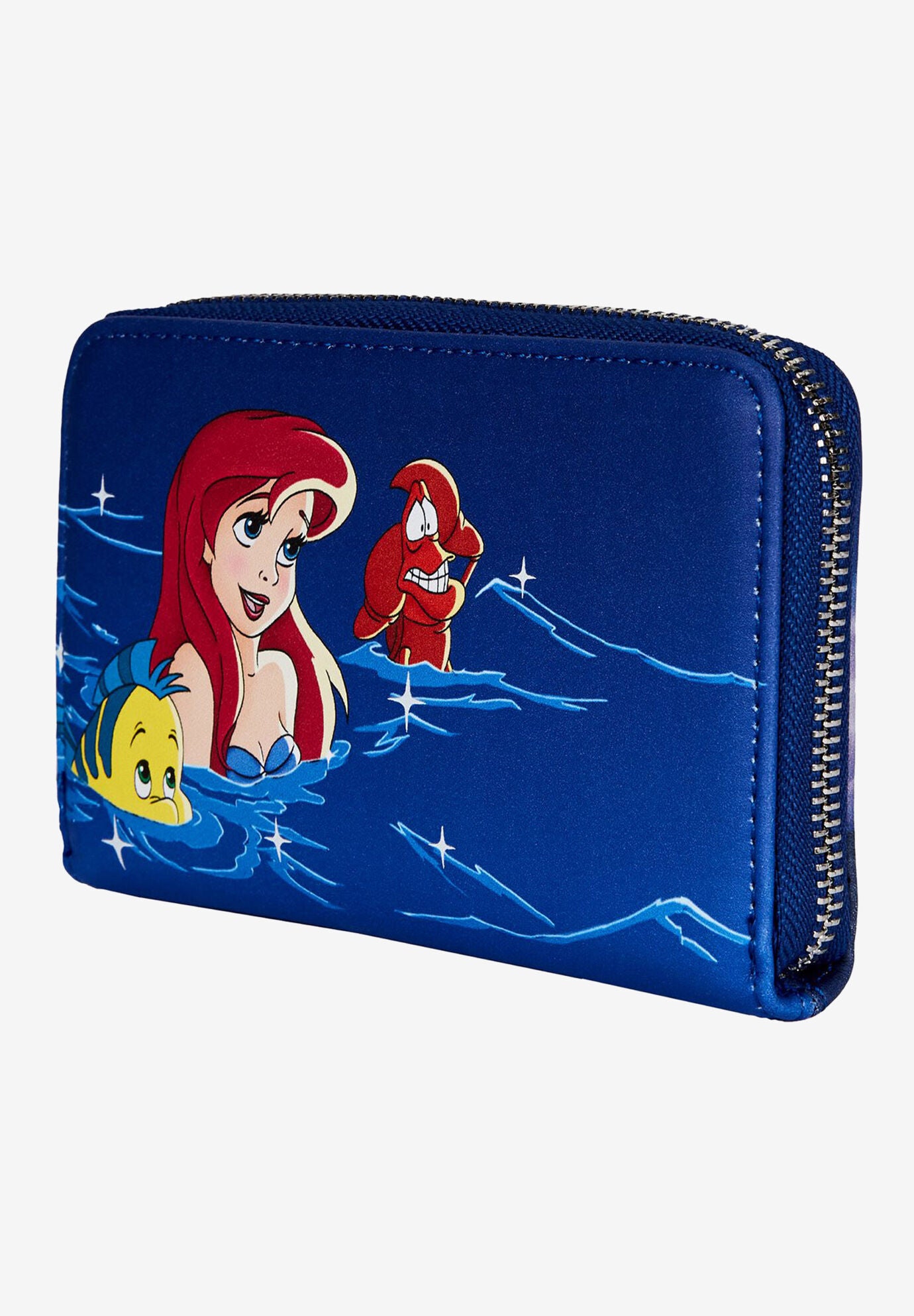 Loungefly X Disney Zip Around Wallet Ariel Flounder Sebastian Fireworks, , alternate image number 2