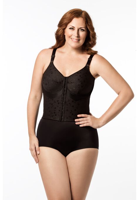 Front Hook Longline Posture Bra, BLACK, hi-res image number null