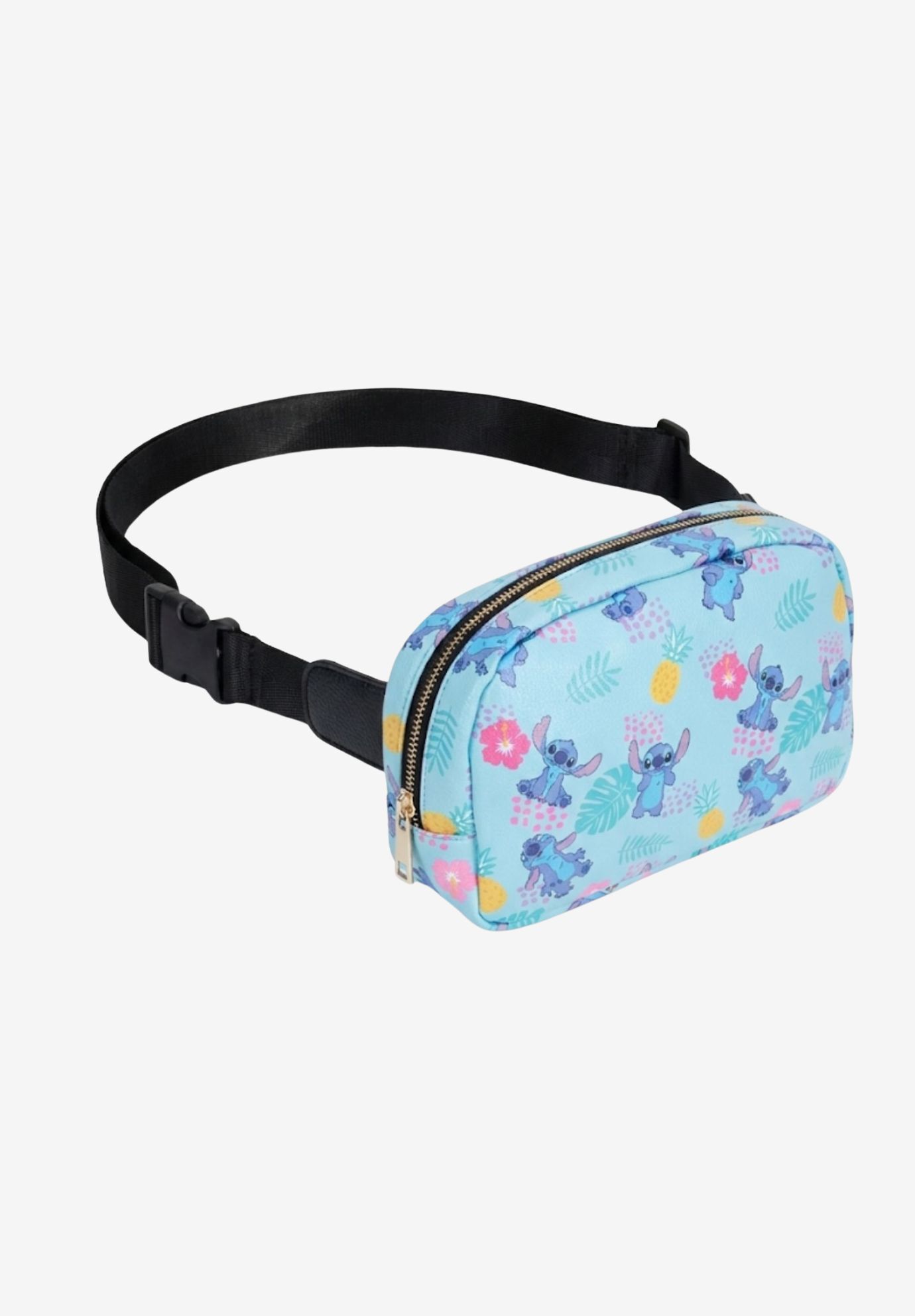 Disney Lilo & Stitch Tropical Belt Bag Fanny Pack Crossbody Sling Zippered, BLUE, hi-res image number 0