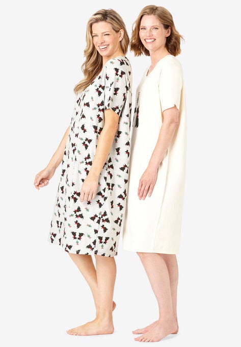 2-Pack Short-Sleeve Sleepshirt, , alternate image number null