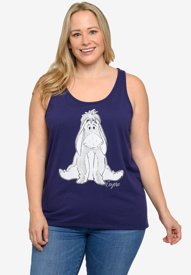 Disney Eeyore Tank Top Shirt Indigo Blue T-Shirt, NAVY, hi-res image number 0