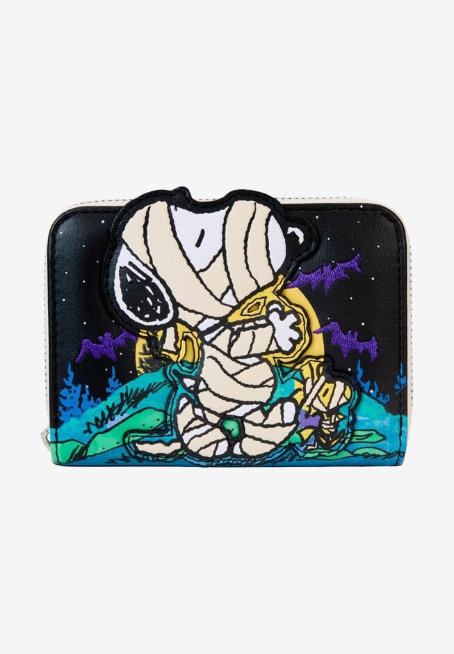 Loungefly x Peanuts Snoopy Mummy Zip Around Wallet, BLACK, hi-res image number null