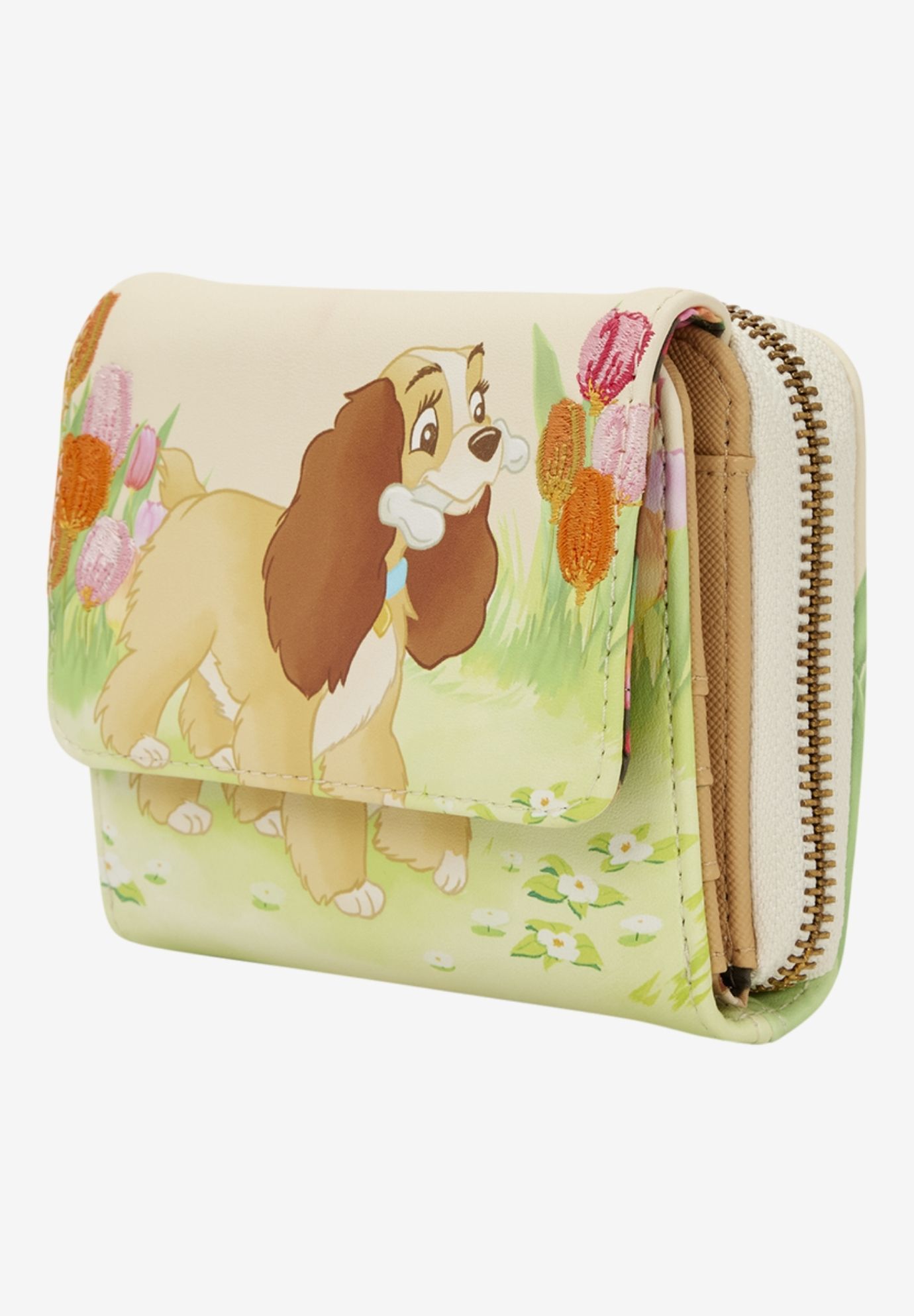 Loungefly Disney Lady and the Tramp Wallet Pastel Tulip Trifold , GREEN, alternate image number 2