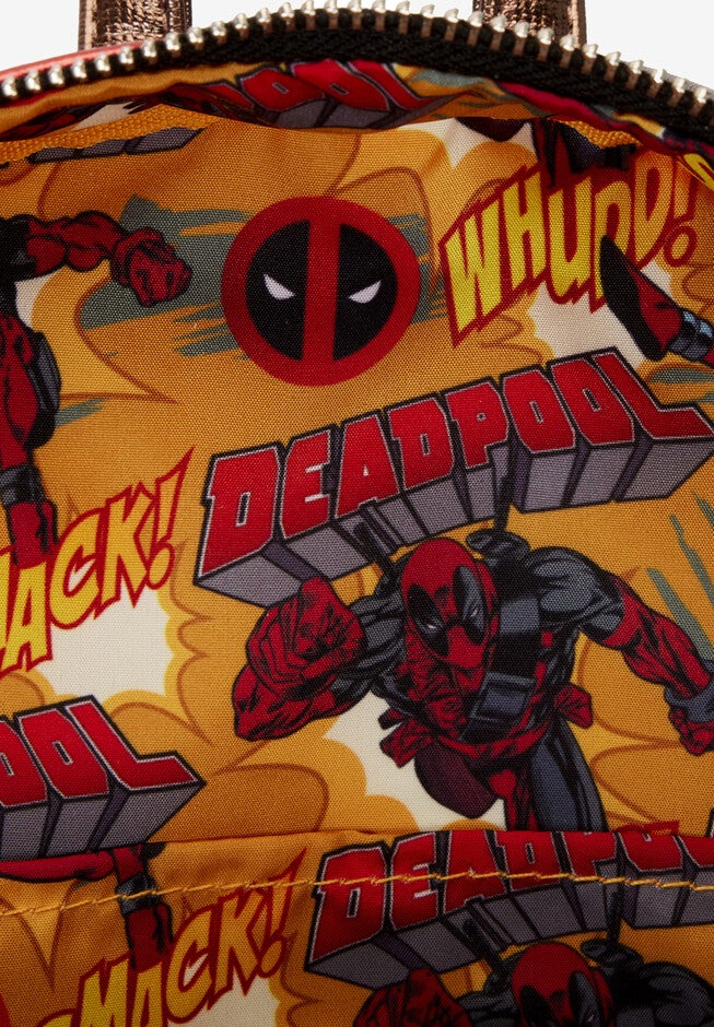 Loungefly X Marvel Deadpool Mini Backpack Metallic Red, , alternate image number null