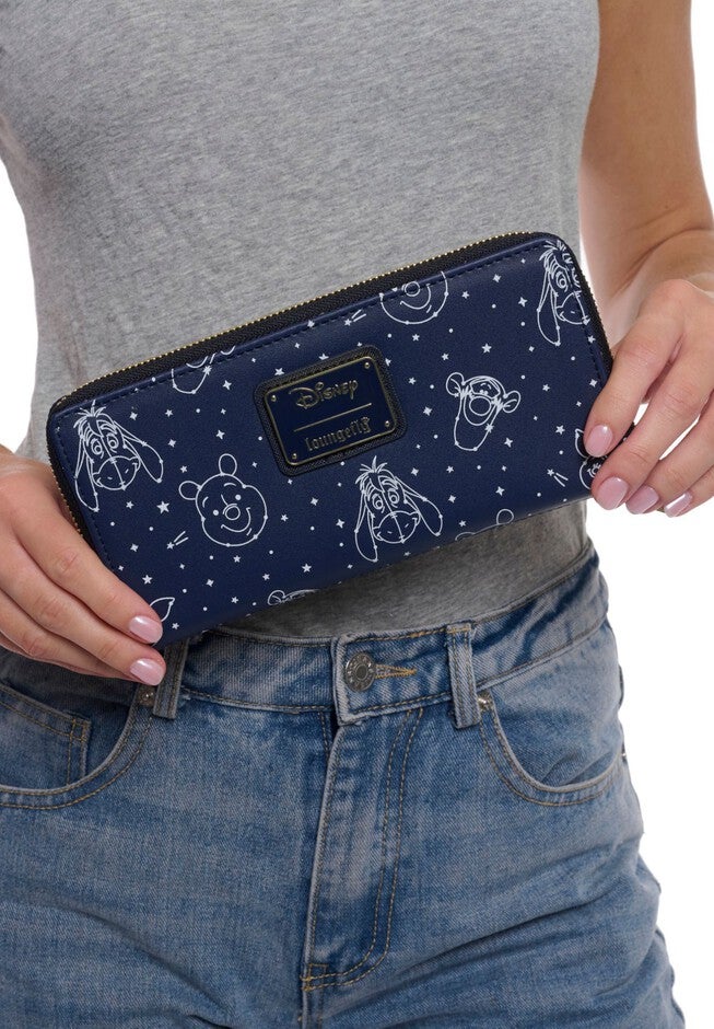Loungefly x Disney Winnie the Pooh Constellation Zip Around Wallet Glow-in-the-Dark, BLUE, alternate image number 5