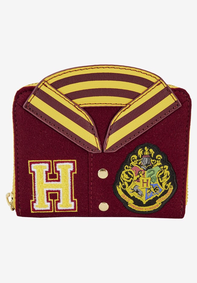Loungefly X Harry Potter Wallet Zip Around Hogwarts Varsity Jacket, RED, hi-res image number null