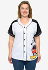 Mickey Mouse 28 Baseball Jersey Shirt White Button Down, , on-hover image number null