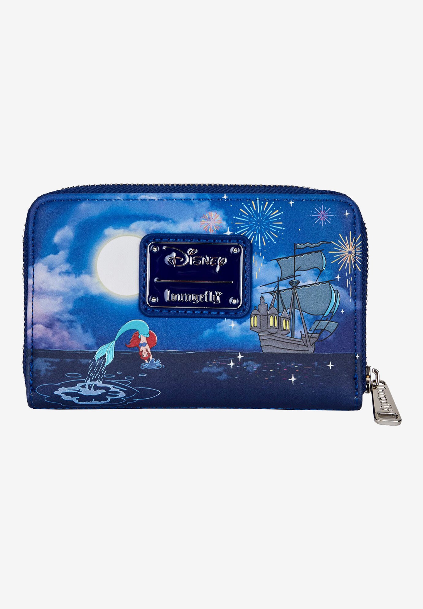 Loungefly X Disney Zip Around Wallet Ariel Flounder Sebastian Fireworks, , on-hover image number 1