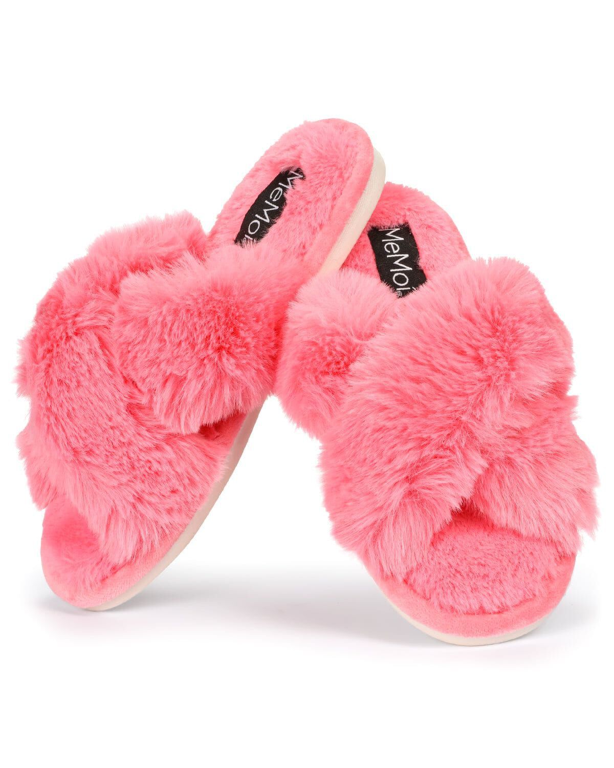 Women's Beverly Faux Fur Memory Foam Plush Slipper, DISCO PINK, alternate image number 1
