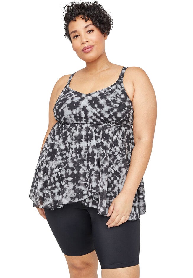 Shadow Breeze Tankini Top, TIE DYE BLACK, hi-res image number null