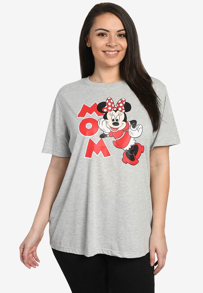 Disney Minnie Mouse Mom T-Shirt Short Sleeve, GRAY, hi-res image number 0