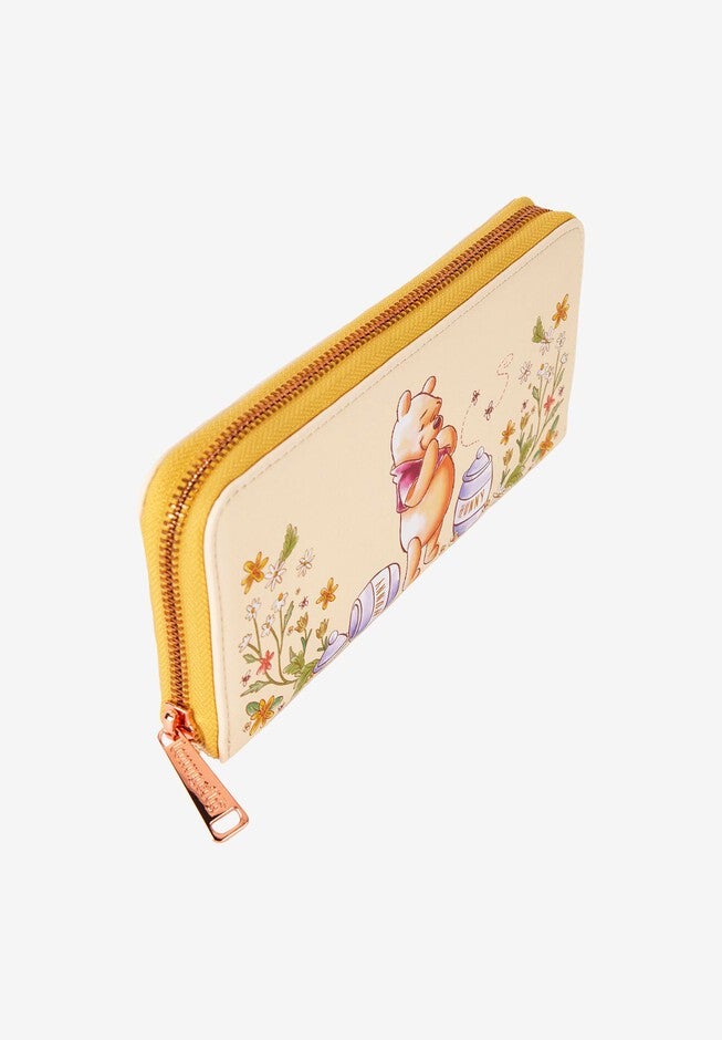 Loungefly x Disney Winnie The Pooh Honey Floral Zip Around Wallet, YELLOW, alternate image number null