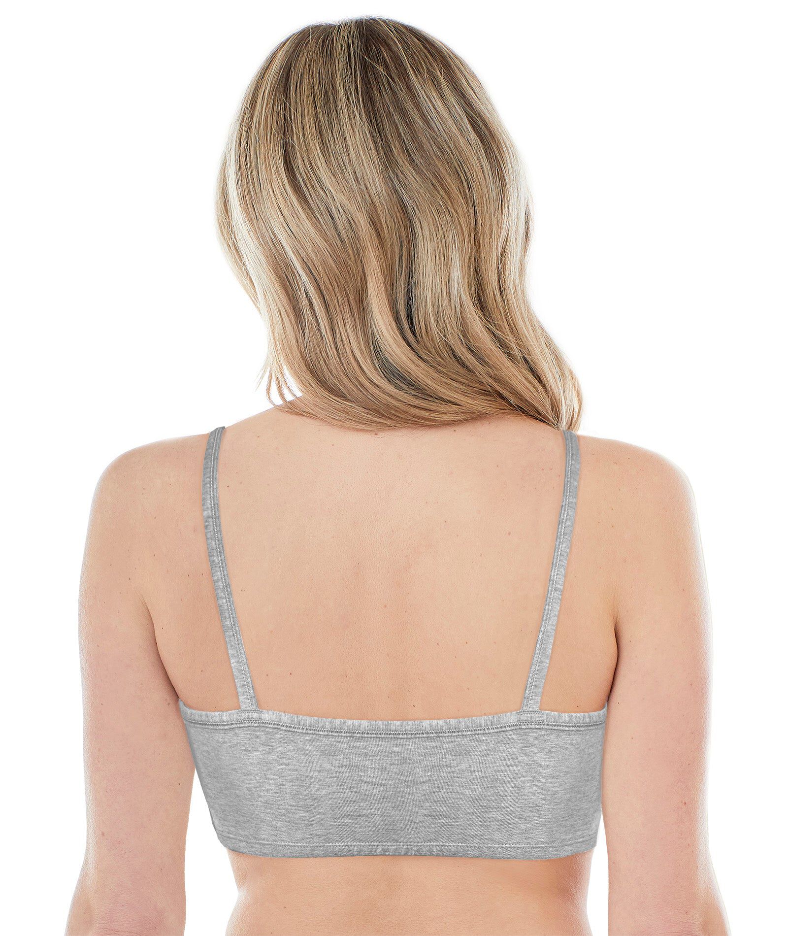 Bestform Spaghetti Strap Cotton Pullover Sports Bra 3-Pack - 5009036PP, GREY WHITE BLACK, on-hover image number 1