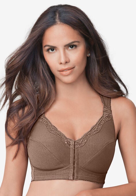 Front-Close Cotton Wireless Posture Bra , FRENCH TOAST, hi-res image number null