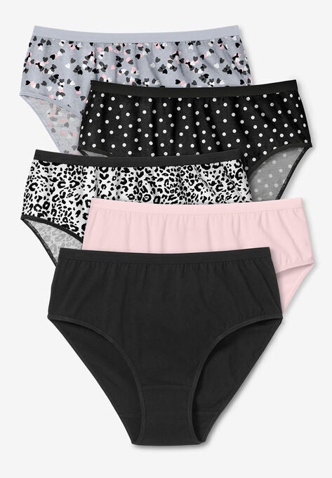 Hi-Cut Brief 5-Pack, GREY HEART PACK, hi-res image number null