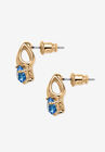 Simulated Birthstone Solitaire Pendant and Earring Set with FREE Gift in Goldtone, Boxed, , on-hover image number null