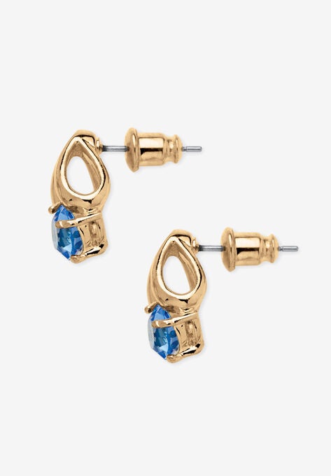 Simulated Birthstone Solitaire Pendant and Earring Set with FREE Gift in Goldtone, Boxed, , on-hover image number null