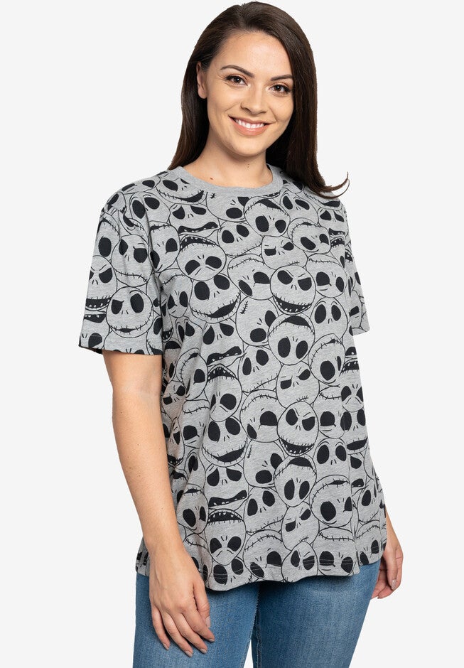 Jack Skellington T-Shirt Nightmare Before Christmas Gray, , alternate image number null
