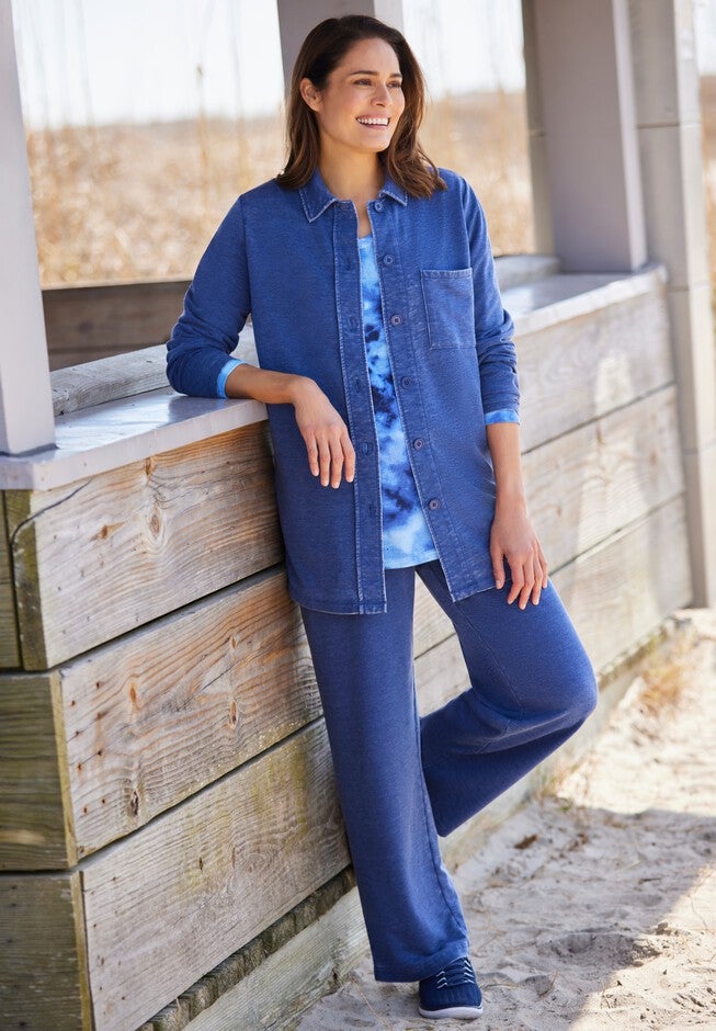 Cloud Bliss Button Front Tunic, , alternate image number null