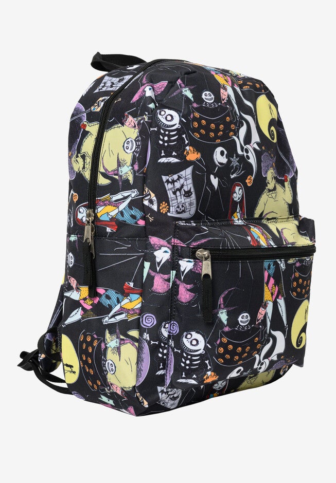 Disney Nightmare Before Christmas Jack Skellington All-Over Print 16 inches Deluxe Nylon Backpack, , alternate image number null
