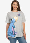 Women's Plus Size Disney Eeyore Butterfly Heather Gray Short Sleeve T-Shirt, GRAY, hi-res image number 0