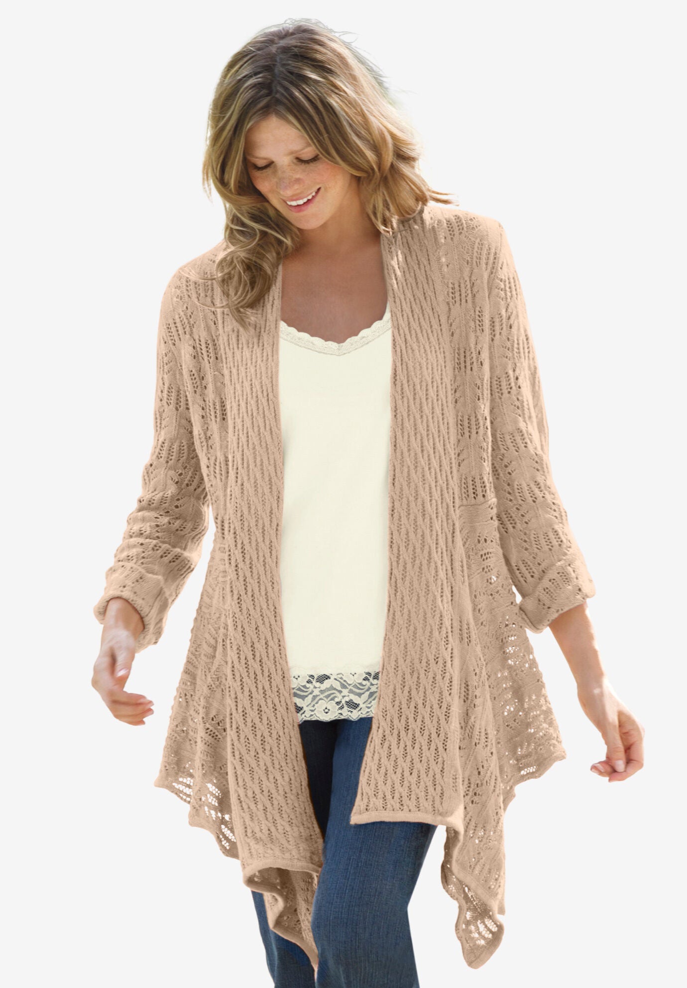 pointelle cardigan