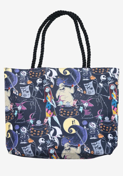 Disney Jack Skellington Tote Bag Travel Beach Nightmare Before Christmas Sally Tote Bag, , on-hover image number null