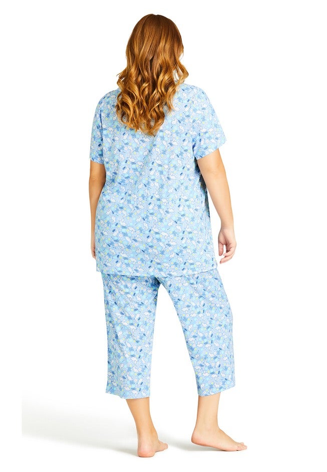Bunny Button Up Sleep Top, BUNNY PRINT, on-hover image number null