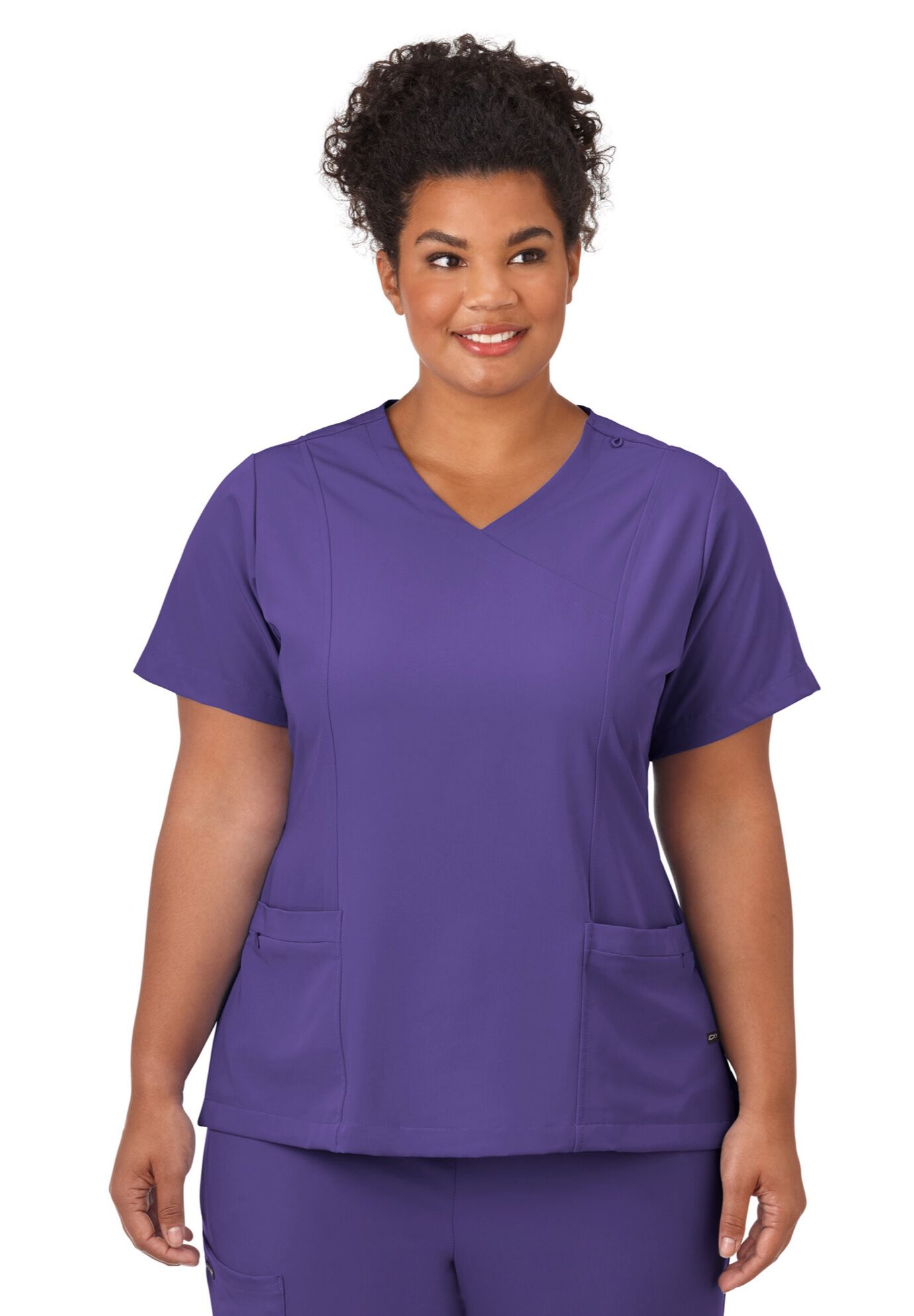 Jockey Scrubs Women's Mock Wrap Top, PURPLE, hi-res image number 0