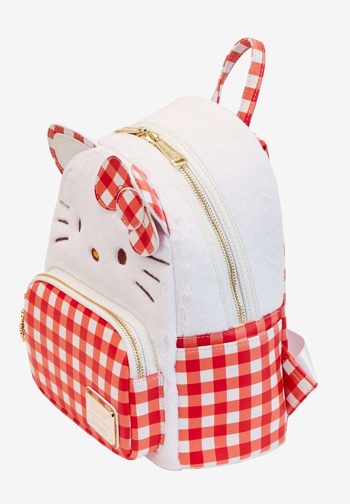 Loungefly x Sanrio Hello Kitty Mini Backpack Handbag Gingham White Red, WHITE, alternate image number 2