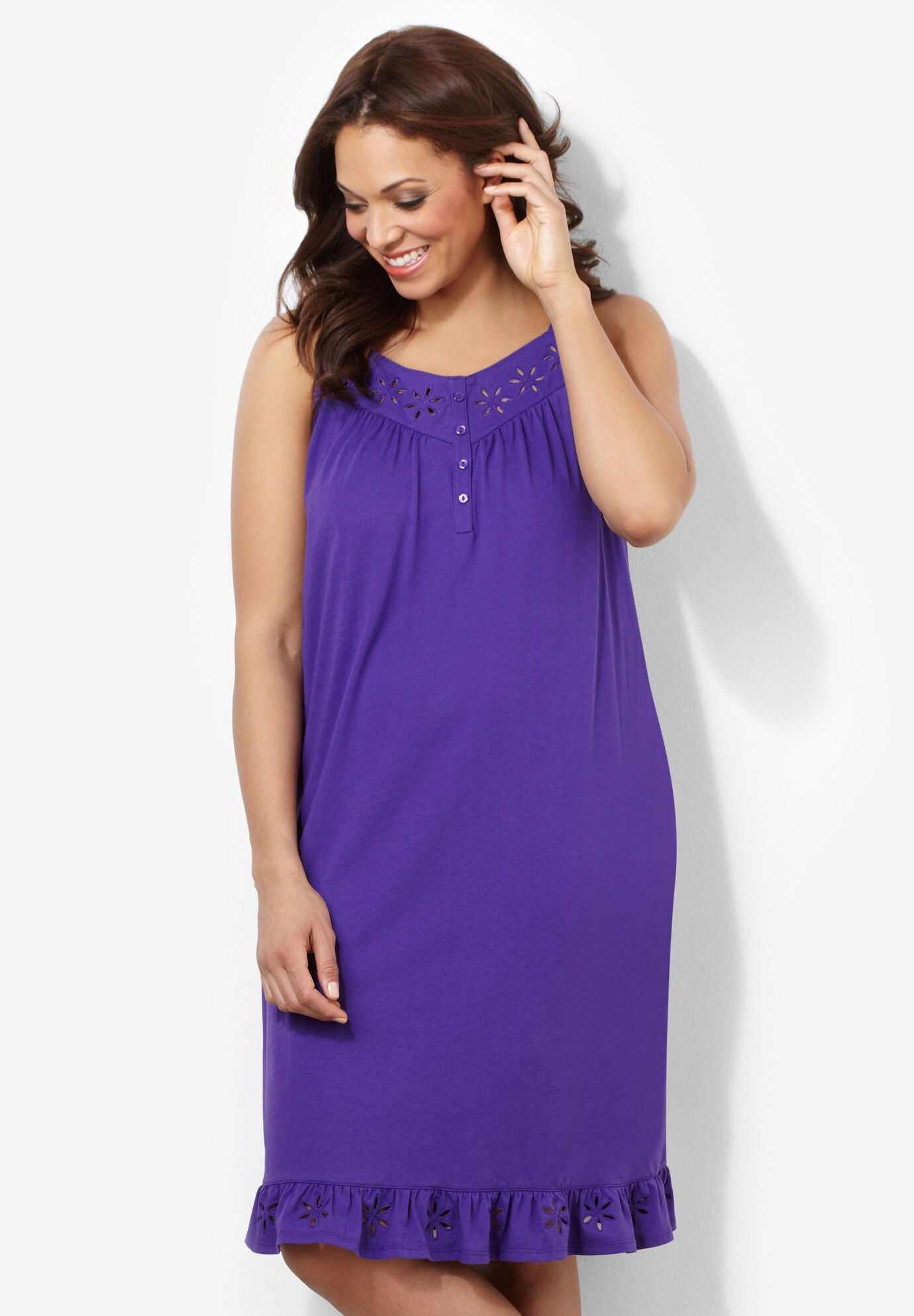 All Eyelets On You Chemise, VIOLET, hi-res image number 0