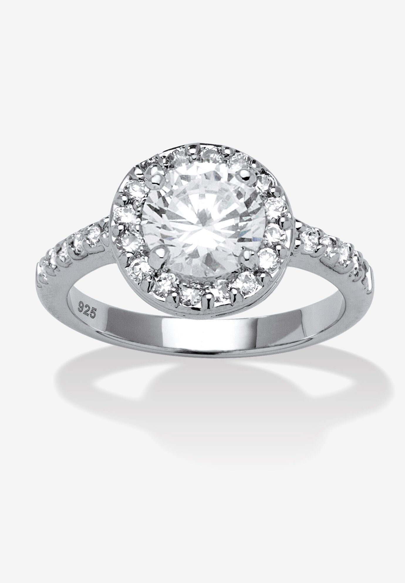 Sterling Silver Simulated Birthstone and Cubic Zirconia Ring, APRIL, hi-res image number 0