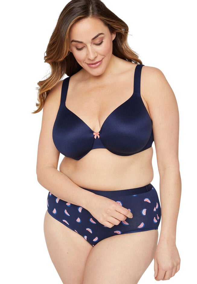 Solid Full-Coverage Smooth Underwire Bra, MARINER NAVY, hi-res image number null