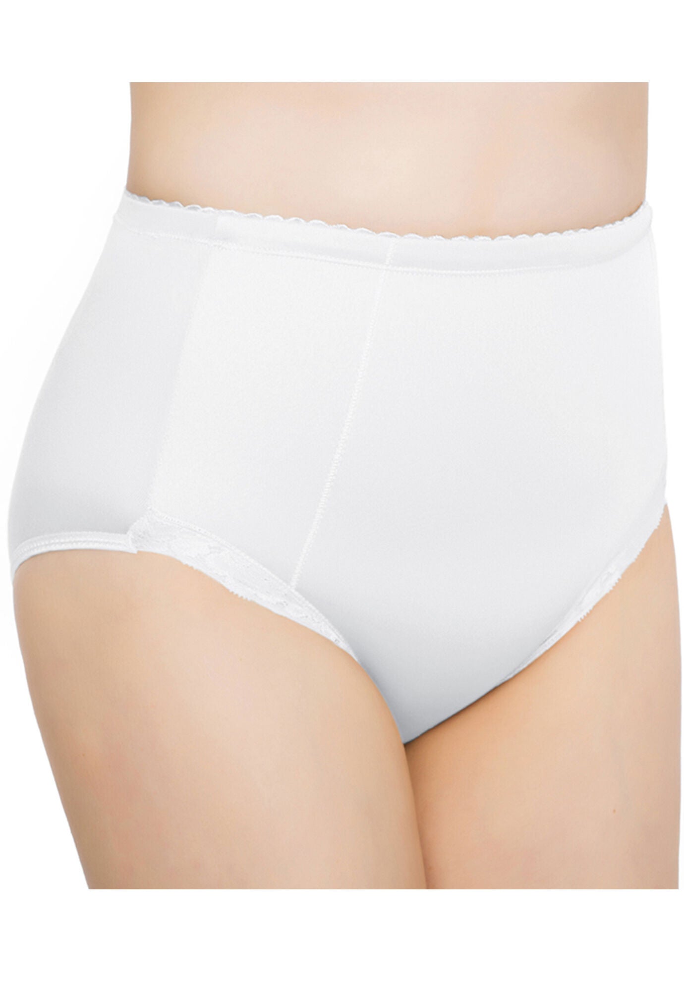 Exquisite Form® 2-Pack Control Top Lace Shaping Panties, WHITE, hi-res image number 0