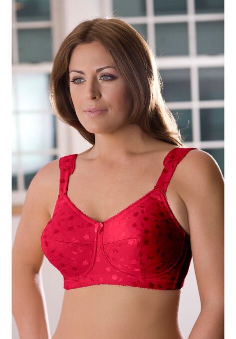 Jacquard Softcup Bra , RED, hi-res image number null