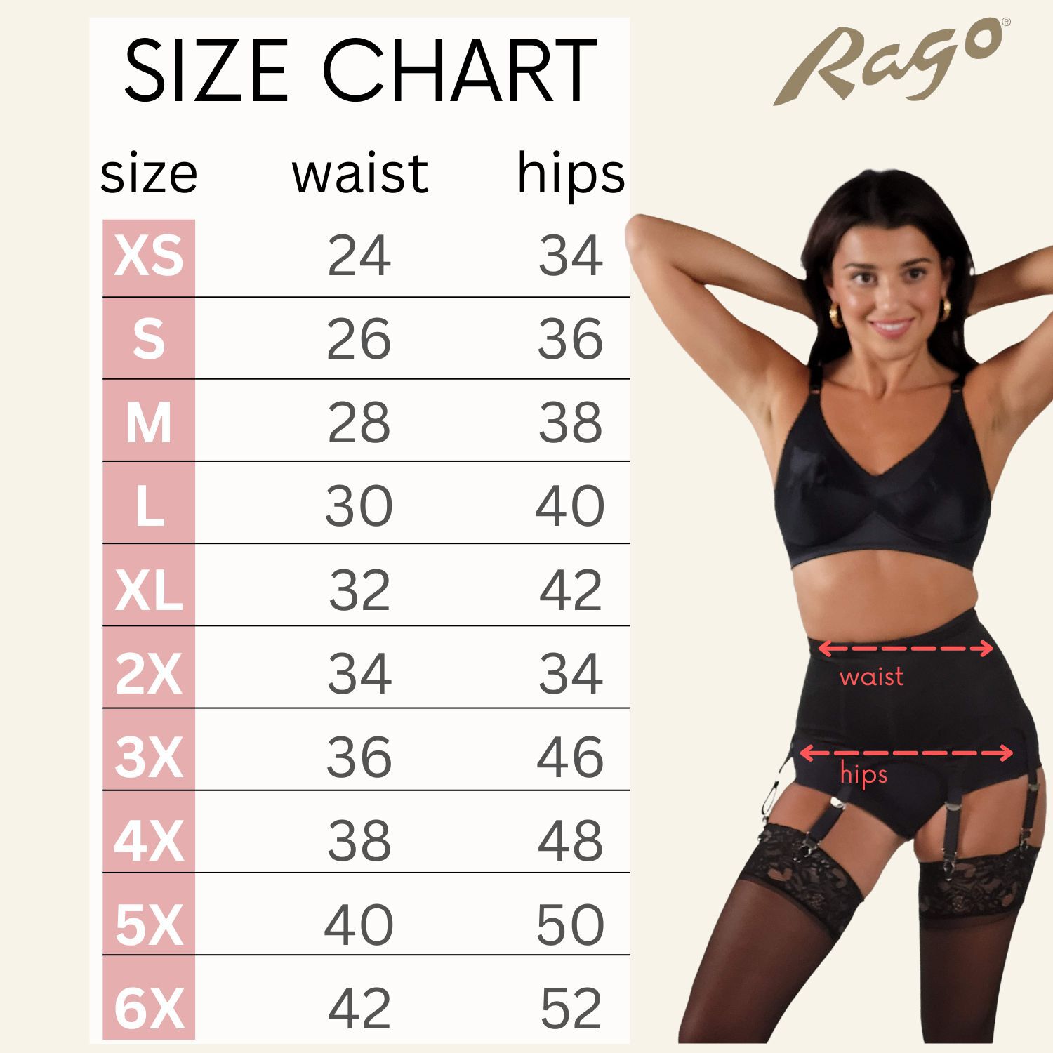 Rago Moderate Shaping & Tummy Control High-Waist Garter Belt With Six Metal Garters, BLACK, alternate image number 4