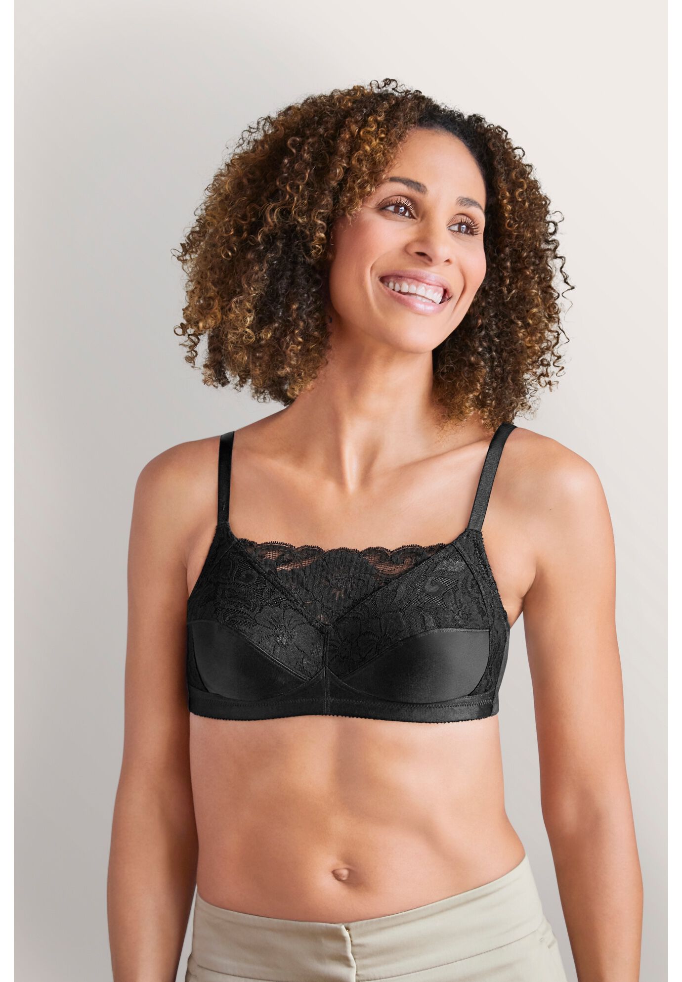 Amoena Isabel Wire Free Camisole Bra 2118, BLACK, hi-res image number 0