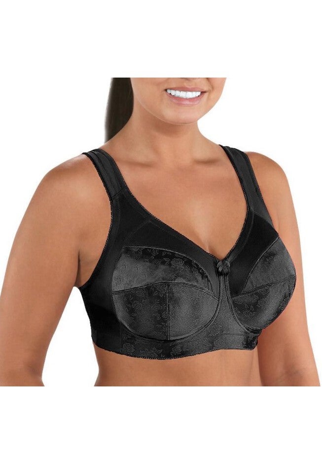 Full Figure Super Support Soft Cup Bra, BLACK, hi-res image number 0